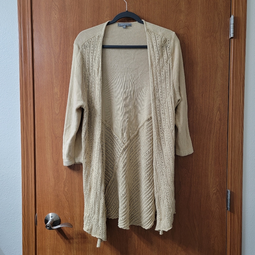 LAST CHANCE FINAL PRICE NY Collection Tan Knit Open-Front Cardigan Size XL